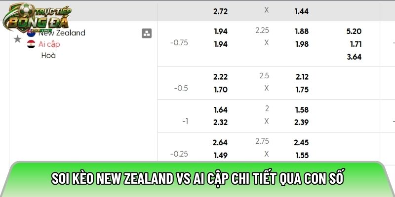 Soi kèo New Zealand vs Ai Cập chi tiết qua con số